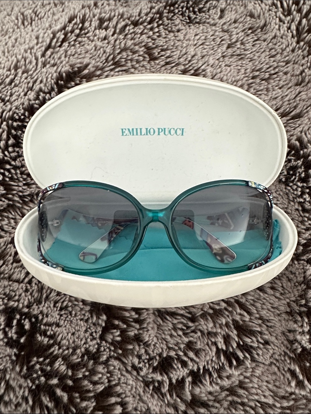Emilio Pucci Teal Oversized Gradient Sunglasses